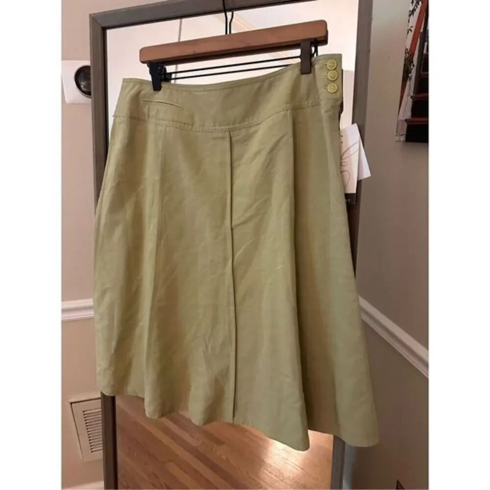 I Emma James Green Pleated Midi Skirt Size 14